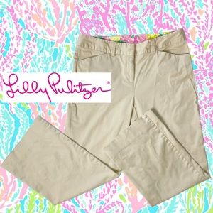Lilly Pulitzer Khaki Chino Cropped Pants